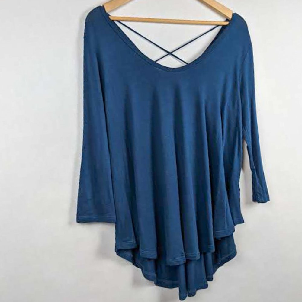 🎇 LUSH Criss Cross Back Dolman Sleeve Blouse S - Picture 2 of 6
